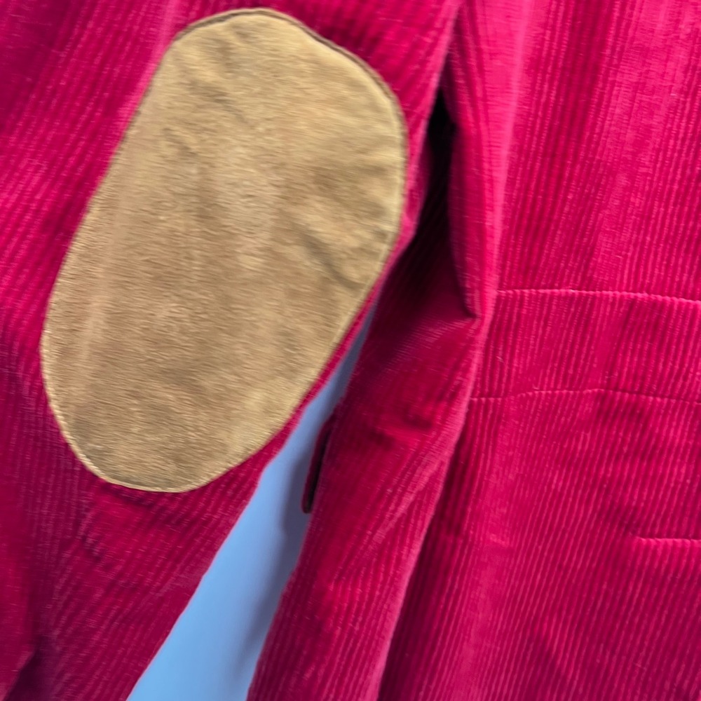 Orvis Red Corduroy With Tan Elbow Patches‎ Blazer Size 12 - Picture 12 of 16